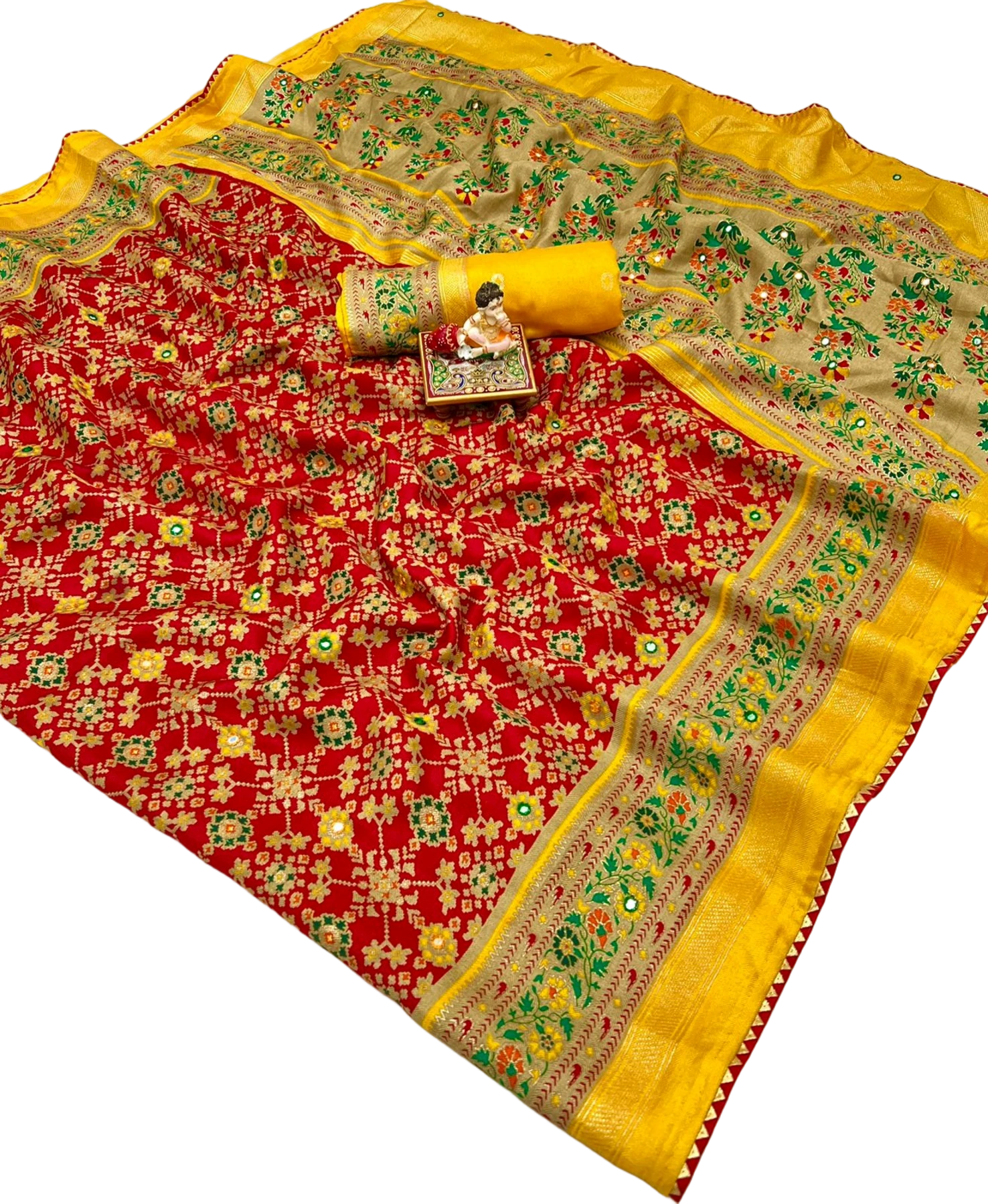 SOFT PASHMINA SILK PRINTED SAREE