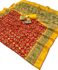 SOFT PASHMINA SILK PRINTED SAREE
