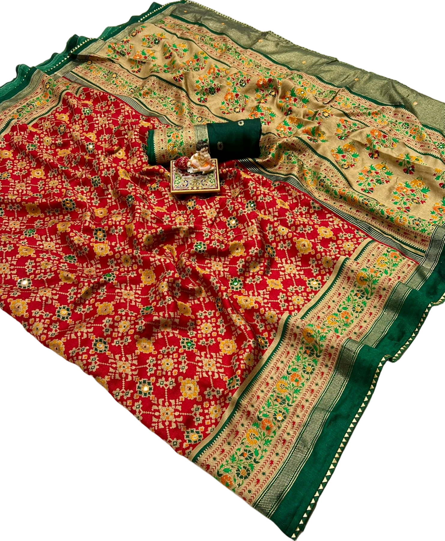 SOFT PASHMINA SILK PRINTED SAREE