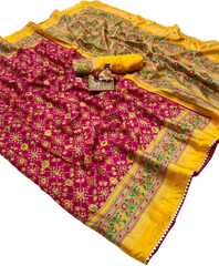 SOFT PASHMINA SILK PRINTED SAREE