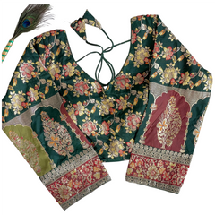 PURE DOLA SILK MULTI COLOUR WEAVING BLOUSE