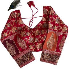 PURE DOLA SILK MULTI COLOUR WEAVING BLOUSE