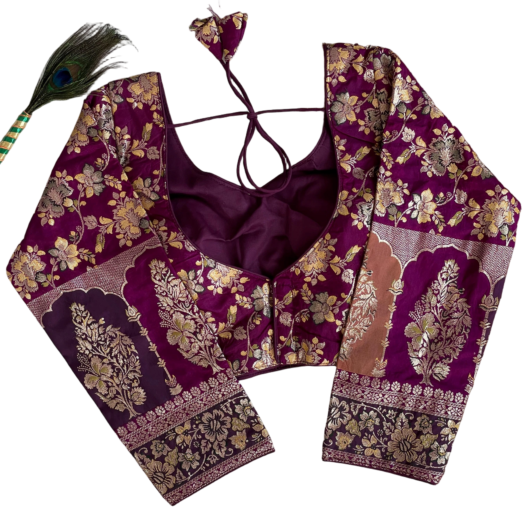 PURE DOLA SILK MULTI COLOUR WEAVING BLOUSE