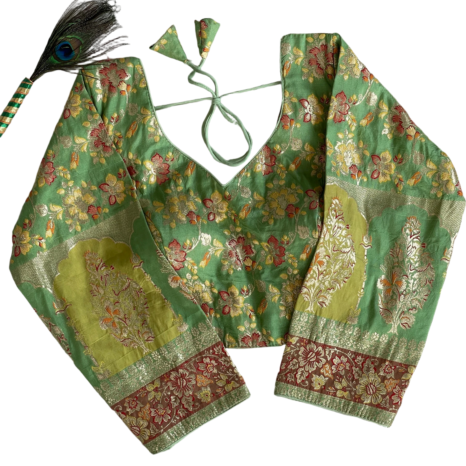 PURE DOLA SILK MULTI COLOUR WEAVING BLOUSE
