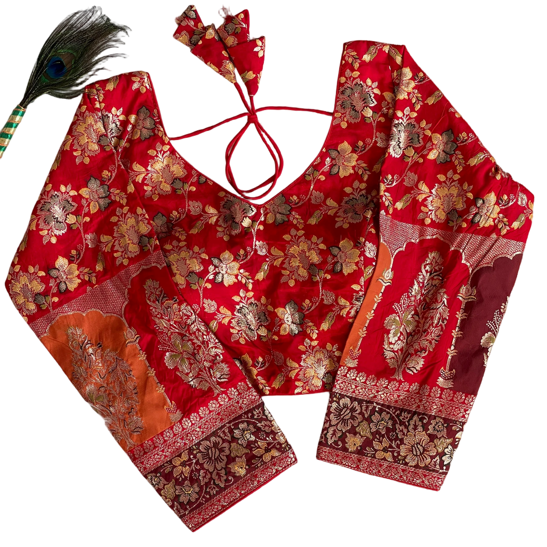 PURE DOLA SILK MULTI COLOUR WEAVING BLOUSE