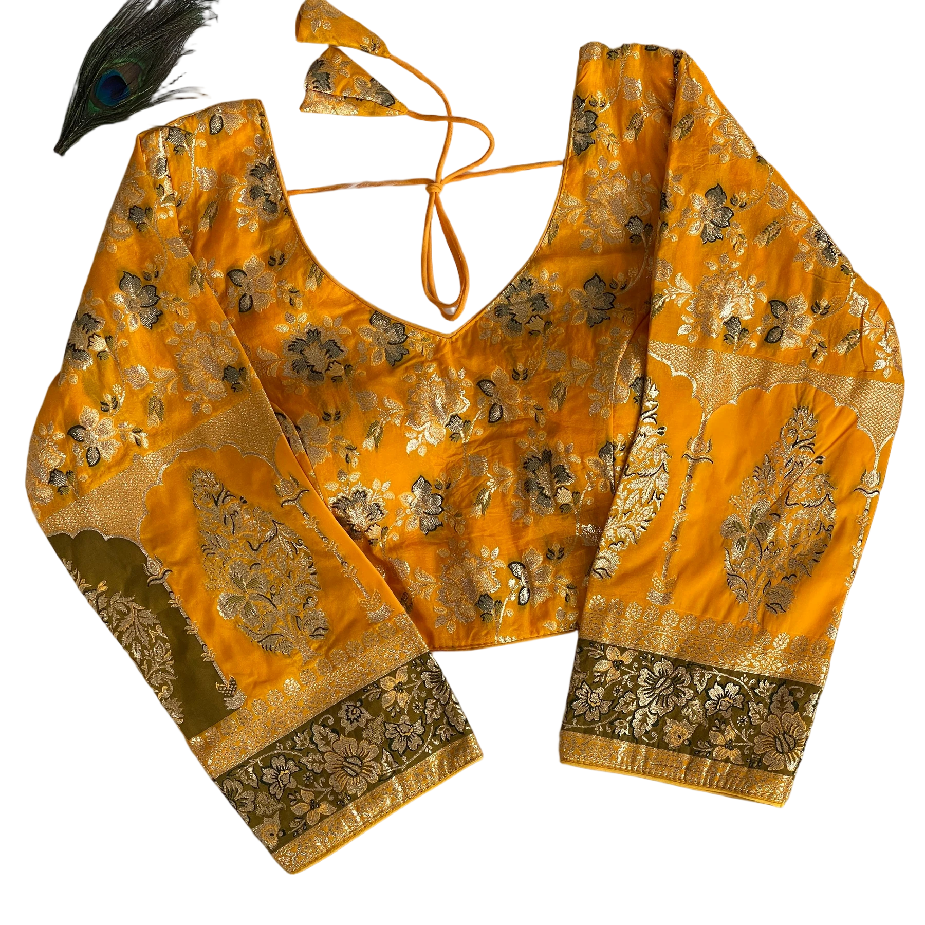 PURE DOLA SILK MULTI COLOUR WEAVING BLOUSE