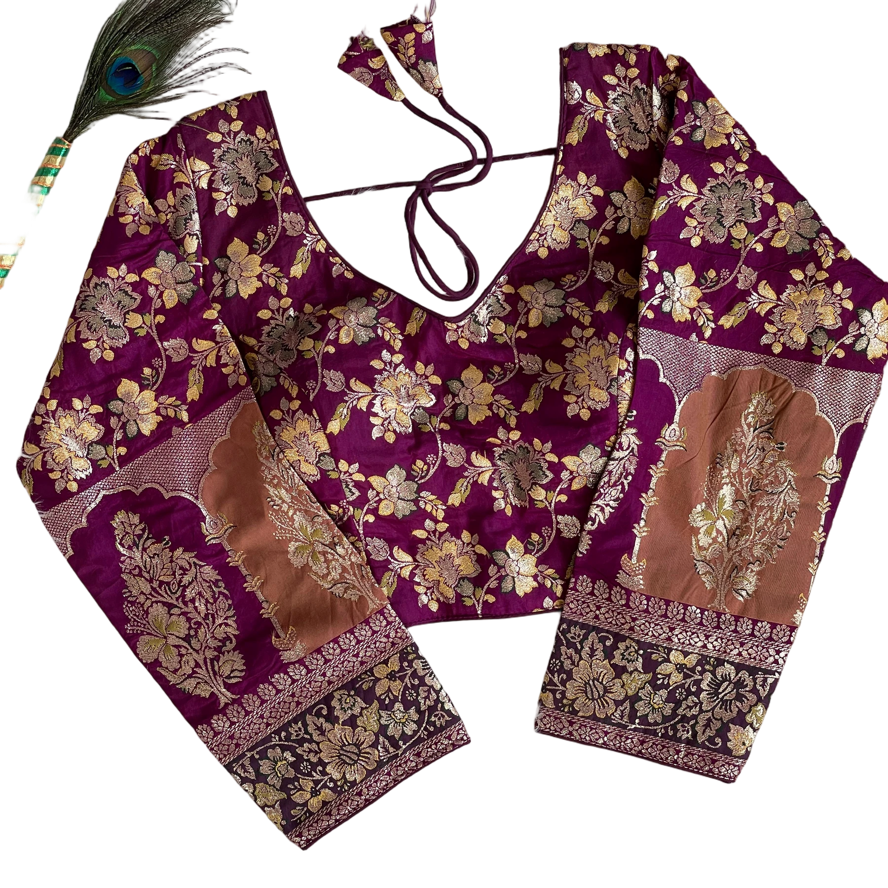 PURE DOLA SILK MULTI COLOUR WEAVING BLOUSE
