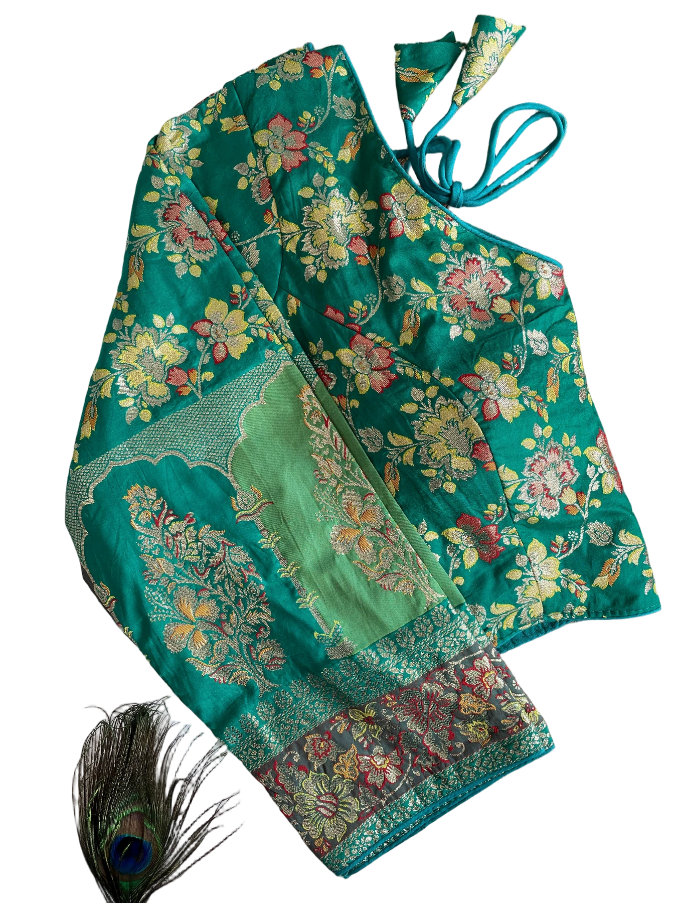 PURE DOLA SILK MULTI COLOUR WEAVING BLOUSE