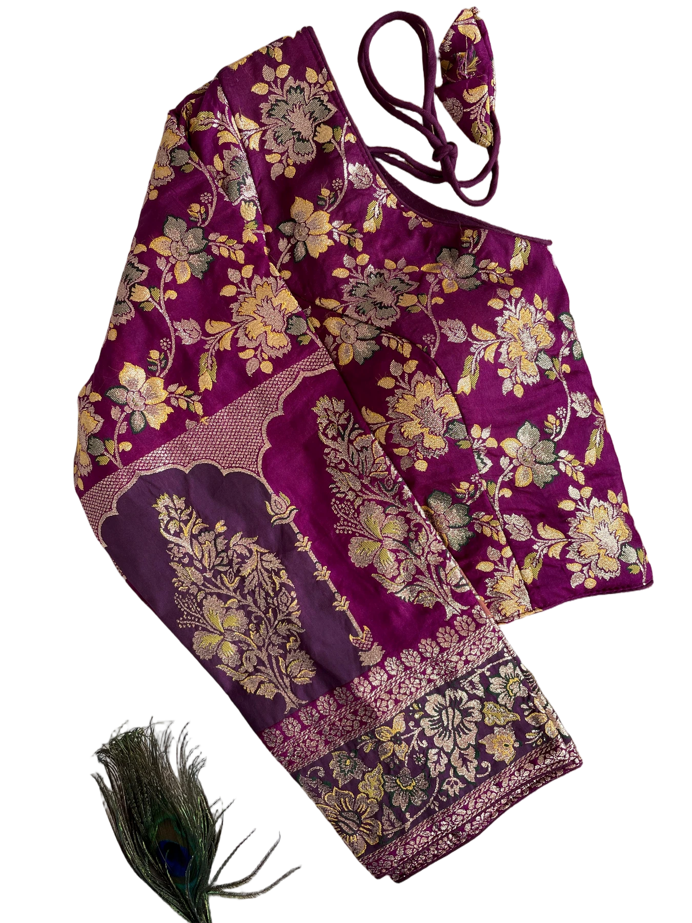 PURE DOLA SILK MULTI COLOUR WEAVING BLOUSE