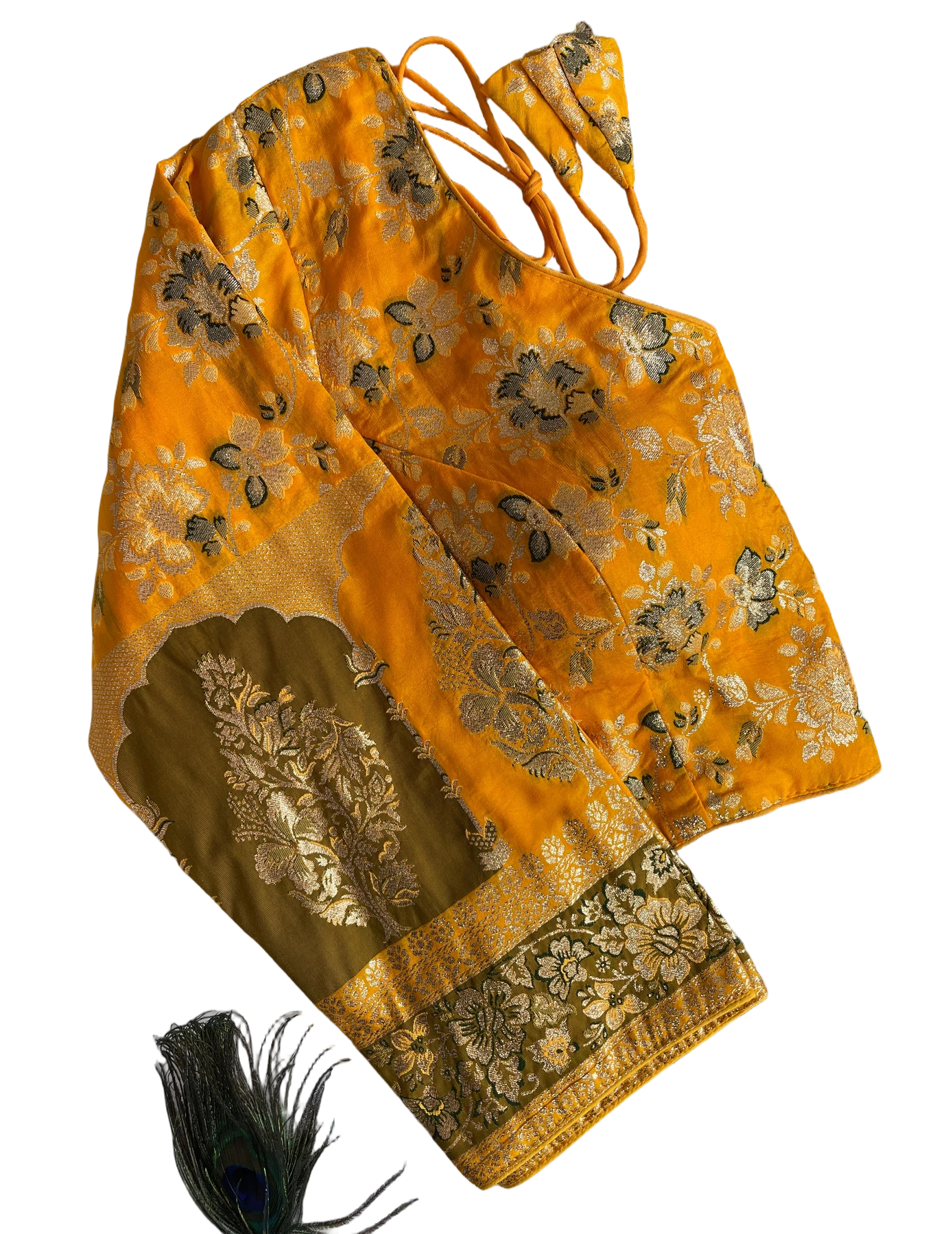 PURE DOLA SILK MULTI COLOUR WEAVING BLOUSE