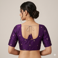 Non Padded Foil Mirror Work Readymade Blouse