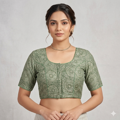 Readymade Non-Padded Ajrakh Print Blouse