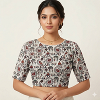 Folk Bloom Stretch Readymade Non- padded Blouse