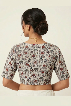 Folk Bloom Stretch Readymade Non- padded Blouse