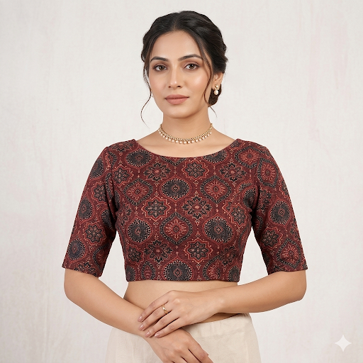 Rustika Mandala Stretch Readymade Non-Padded Blouse