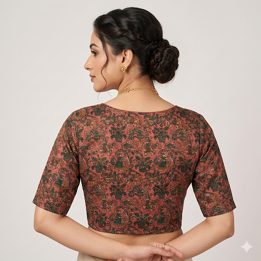 Mehru Vine Stretch Readymade Non- Padded Blouse