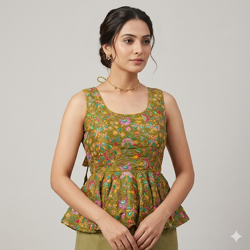 Peplum Style Padded Raedymade Blouse