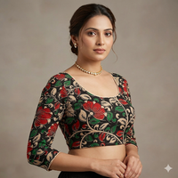 Floral Kalamkari Unstitched Blouse Piece