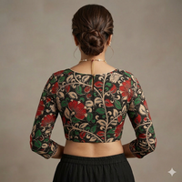 Floral Kalamkari Unstitched Blouse Piece