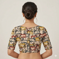 Kalamkari Art Unstitched Blouse piece