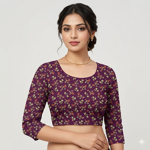 Violet Bloom Unstitched  Blouse  Piece