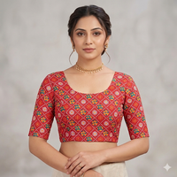 Sindhoor Bloom Ethnic Unstitched  Blouse Piece
