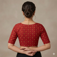 Kumkum Leaf Unistitched Blouse Piece