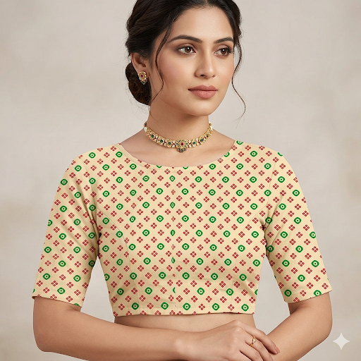 Vasundhara Dot Unstitched Blouse Piece