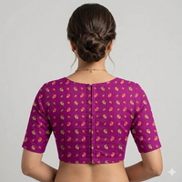 Kumkum Leaf Unistitched Blouse Piece