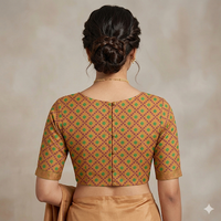 Kesari Leheriya Bloom Unstitched Blouse Piece