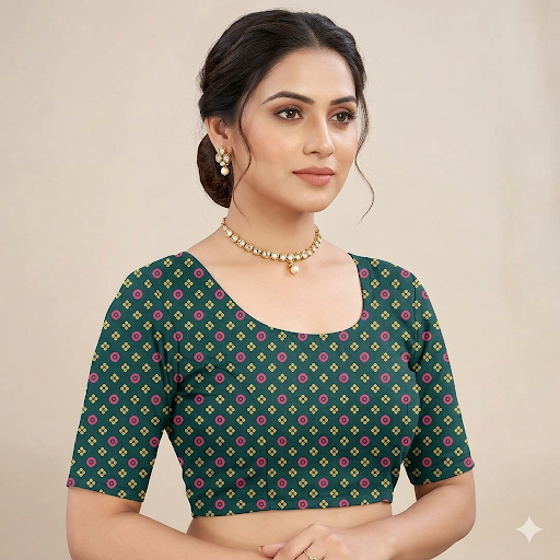 Teal Heritage Ethnic Unstitched Blouse Piece