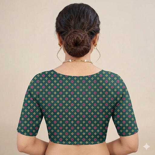 Teal Heritage Ethnic Unstitched Blouse Piece