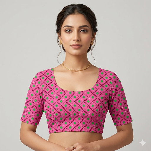 Gulabi Mayura Motif  Unstitched Blouse Piece