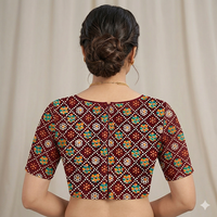 Maroon Mandala Mosaic Unstitched Blouse Piece