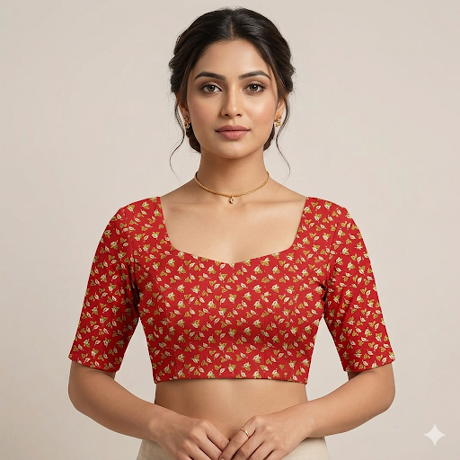 Mayura Bloom Ruby Unstitched Blouse Piece