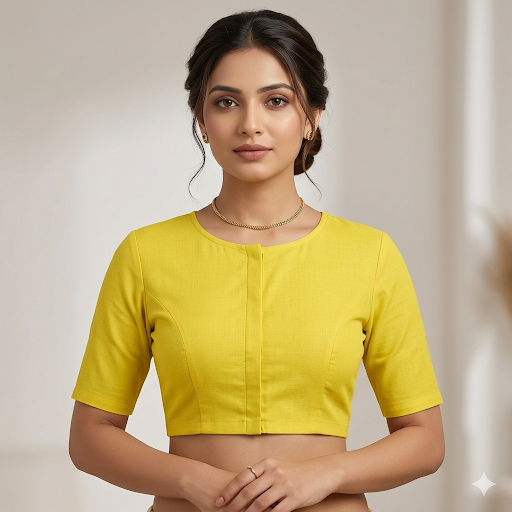 Sunlight Mustard Solid Unstitched Blouse Piece.