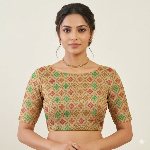 Heritage Lattice Motif Unstitched Blouse Piece