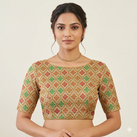 Heritage Lattice Motif Unstitched Blouse Piece