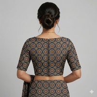 Midnight Bloom Heritage Unstitched Blouse piece