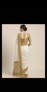 Ocean Blossom Printed Cotton Saree.