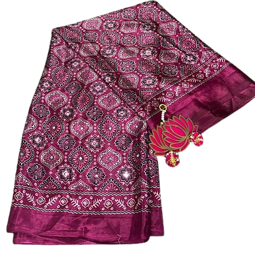 Ajrakh Print Saree