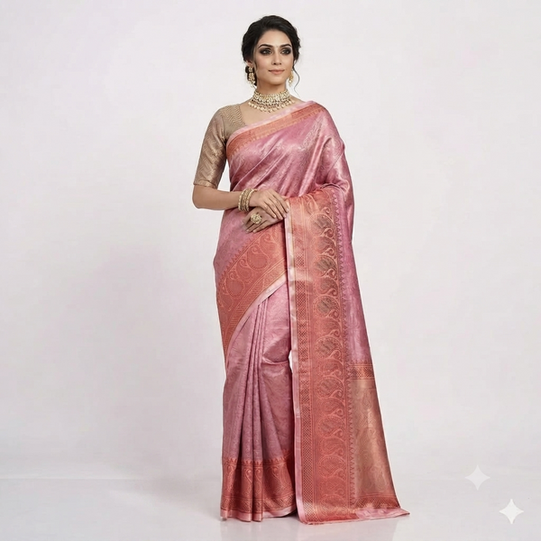Mauve Banarasi Pattu Saree.