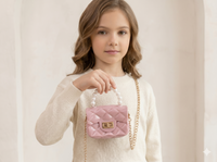 Kids Mini Quilted Pearl Handle Sling Bag