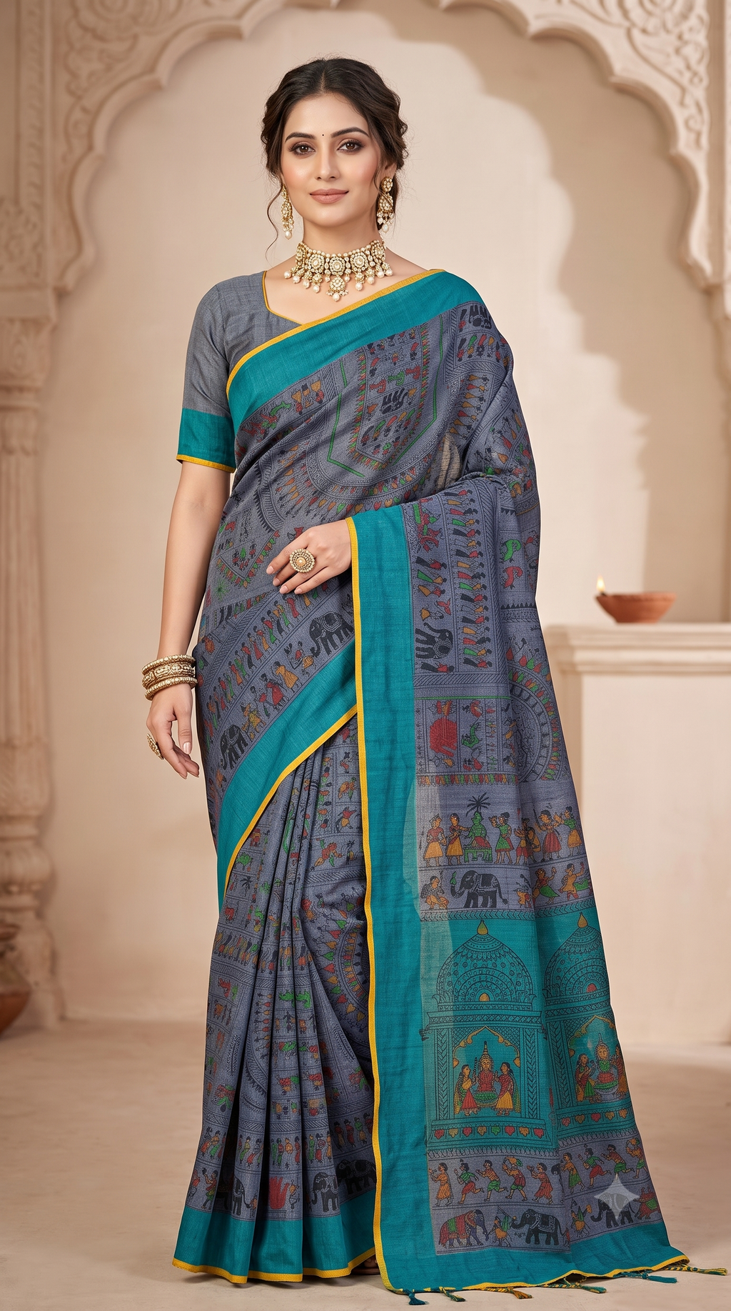Madhubani Print Saree
