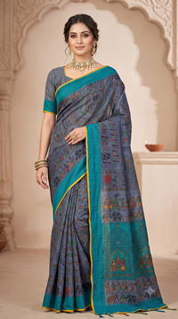 Madhubani Print Saree