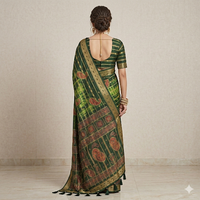 Green Aura Traditional Cotton Saree.