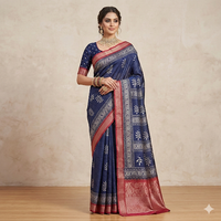 Indigo Blue Grace Floral Saree