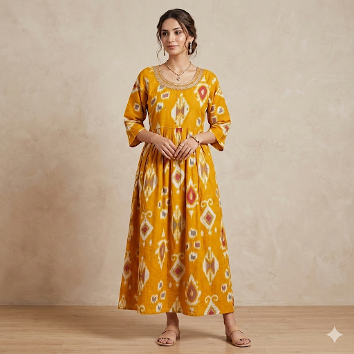 Kanak Ikat Flare Dress.