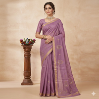 Classic Beauty with a golden touch Cotton saree.