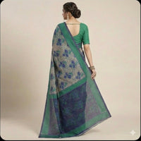 Neelika Gray  Cotton Floral Saree